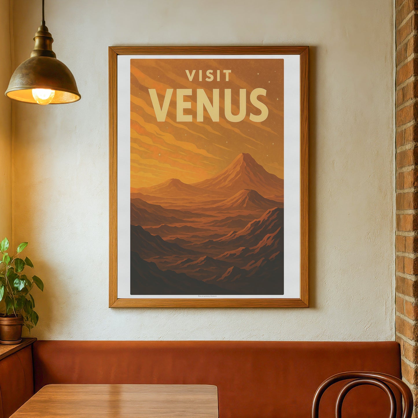 Visit Venus – Retro Space Travel Poster in Vintage Art Deco Style