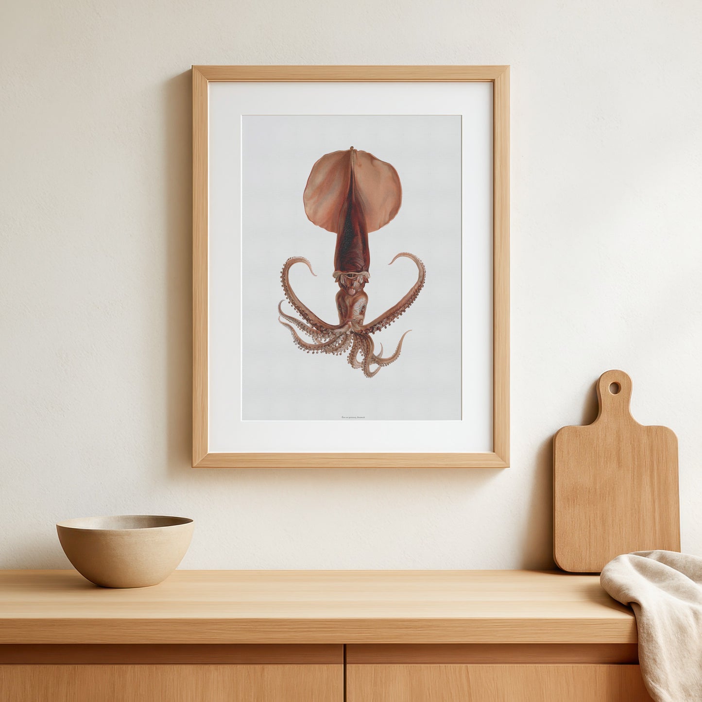 Vintage Whip-Lash Squid Poster - Antique Deep-Sea Marine Art Print 1920