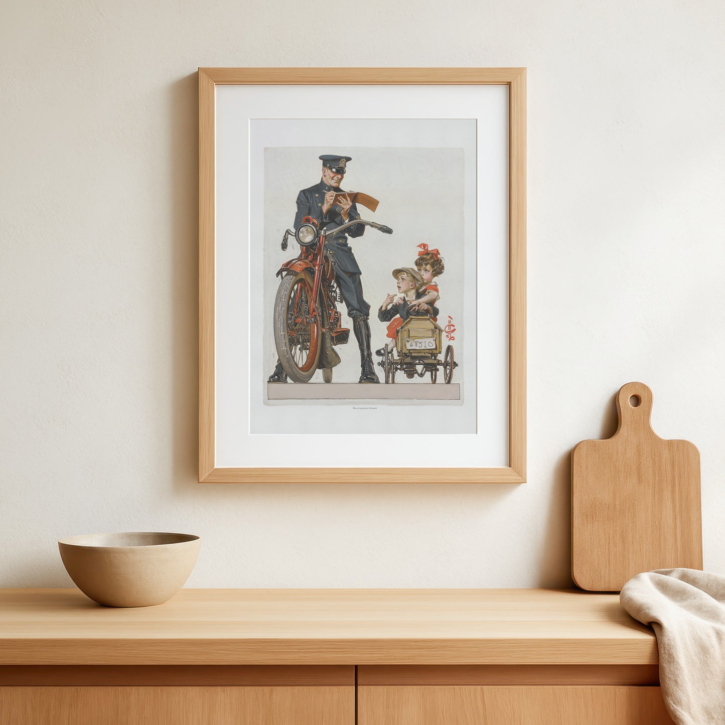 Vintage Leyendecker "Traffic Stop" Poster - 1922 Saturday Evening Post Cover Art