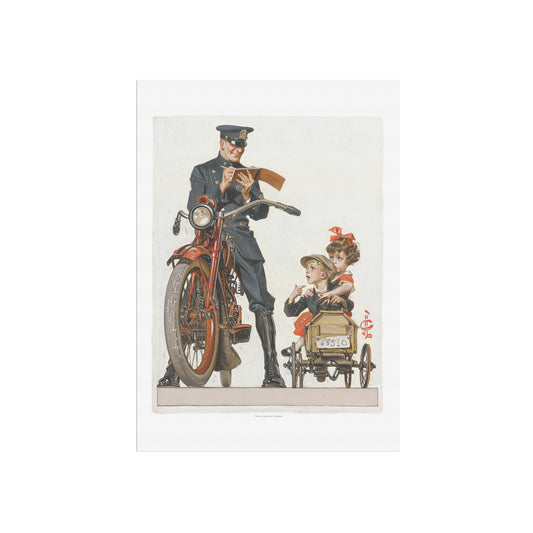 Vintage Leyendecker "Traffic Stop" Poster - 1922 Saturday Evening Post Cover Art
